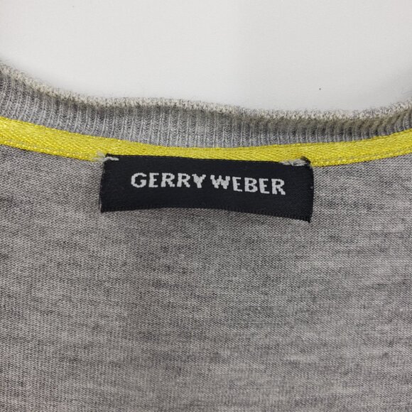 Gerry Weber Abstract Geometric Print Top  Womens Scoop Neck Gray Yellow - Picture 6 of 6